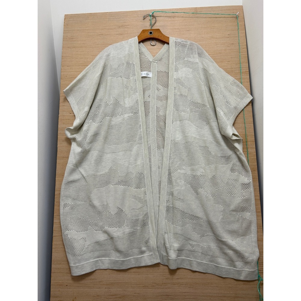 Lululemon Open Front Wrap Cardigan Pointelle Knit Silk Blend Oatmeal‎ OS